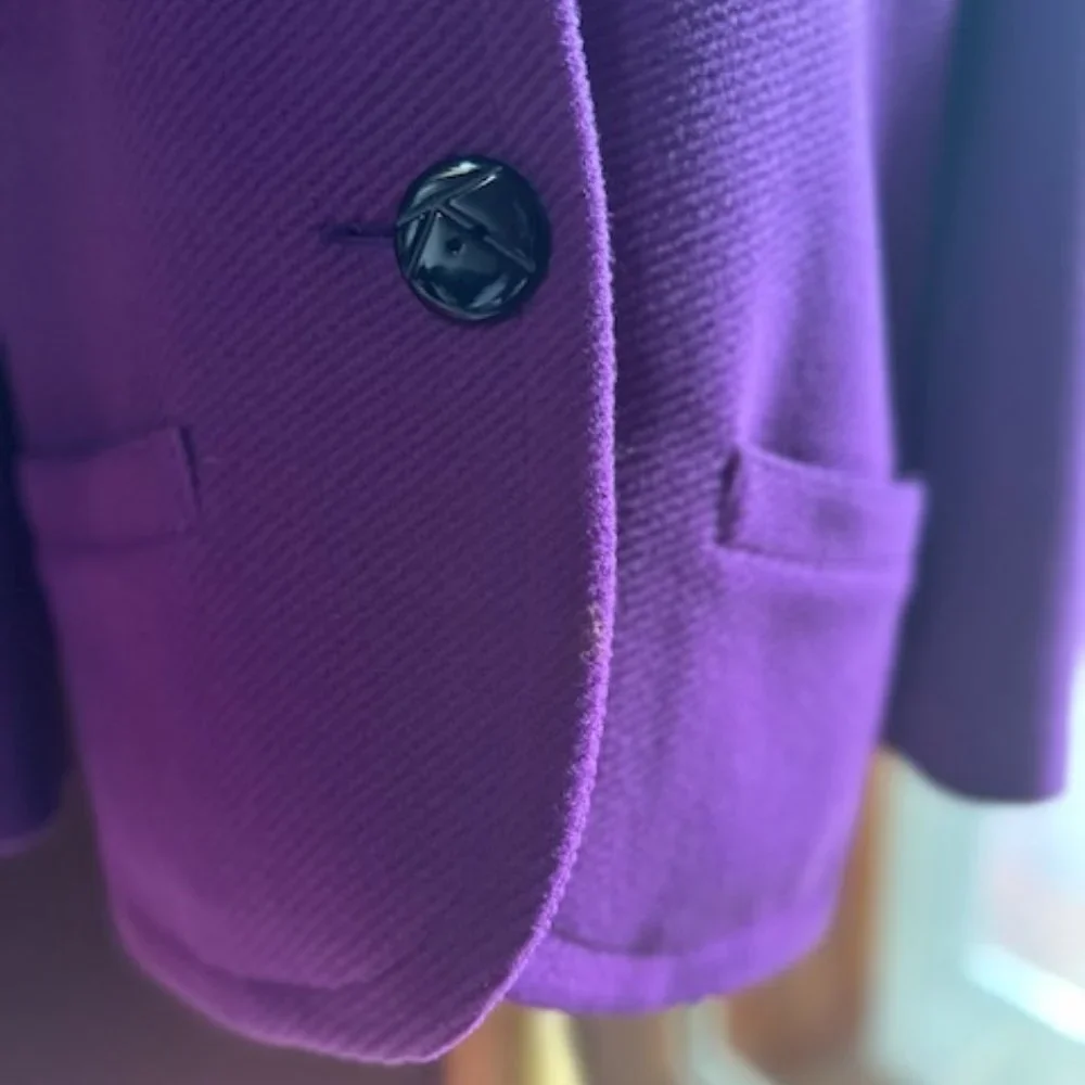 KRIZIA Vintage Purple Jacket Coat - IT42 - US 6 - Picture 8 of 11